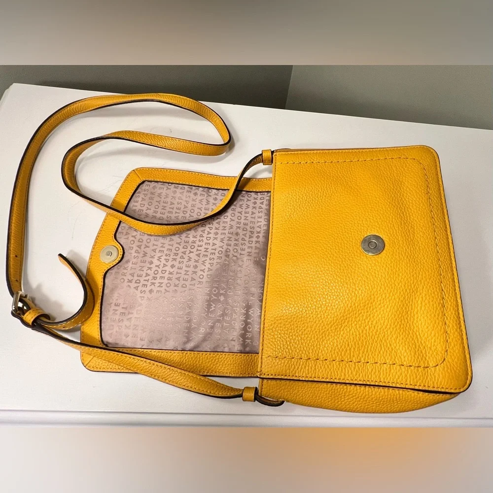 Kate Spade Mustard Yellow Leather Crossbody Bag